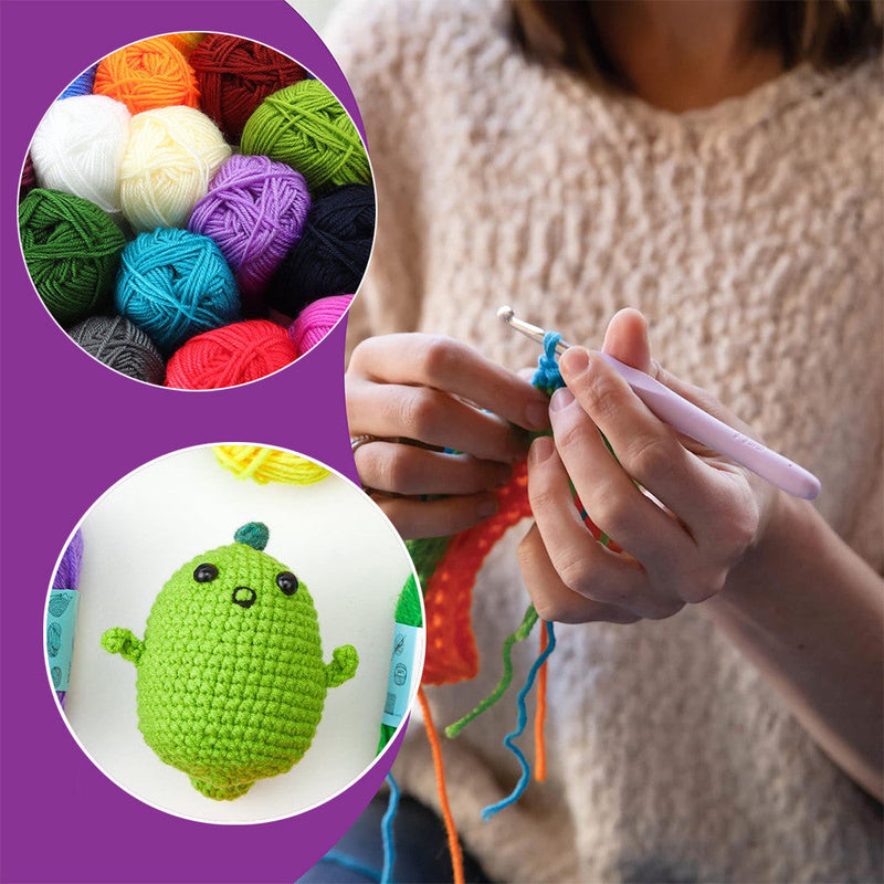 Set de fire acrilice pentru croșetat, 24 culori