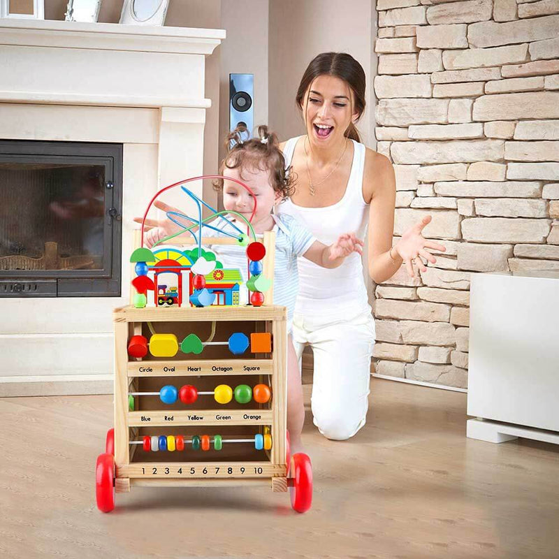 Multifunctional wooden walking aid